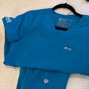 Figs Aya scrubs electric blue